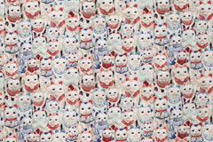 Japanese Fabric Maneki Neko Lucky Cat - 50cm