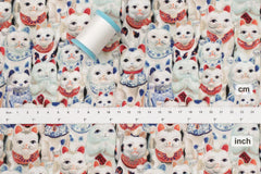 Japanese Fabric Maneki Neko Lucky Cat - 50cm
