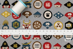 Japanese Fabric Bushi Cats - D - 50cm