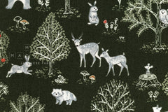 Japanese Fabric Not Scary Bear Forest - green - 50cm