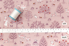 Japanese Fabric Not Scary Bear Forest - pink - 50cm