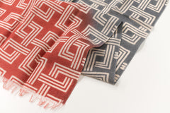 Shokunin Collection Hand-printed Chusen Japanese TEWSEN Tenugui Short Scarf - Sankei Mountain Scenery