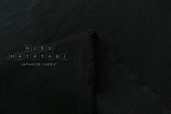 DEADSTOCK Japanese Fabric Shokunin Collection Yarn-dyed Kotohiradaki 35 Twill - black - 50cm
