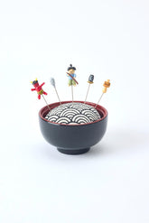 Japanese Hiro Urushi Lacquer Issun-boshi Pincushion and Sewing Pins Set