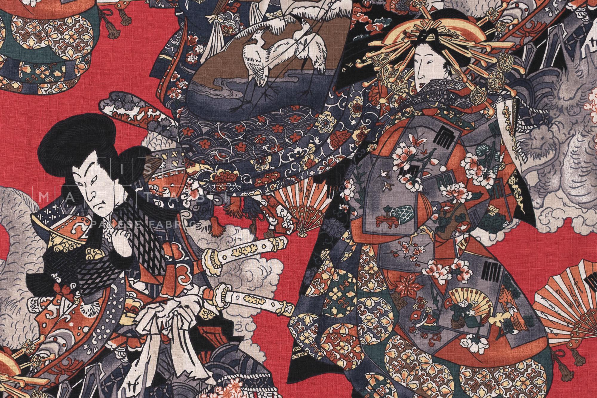 Japanese Fabric Oiran - D - 50cm
