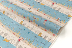 Japanese Fabric Teach a Cat to Fish - A - 50cm