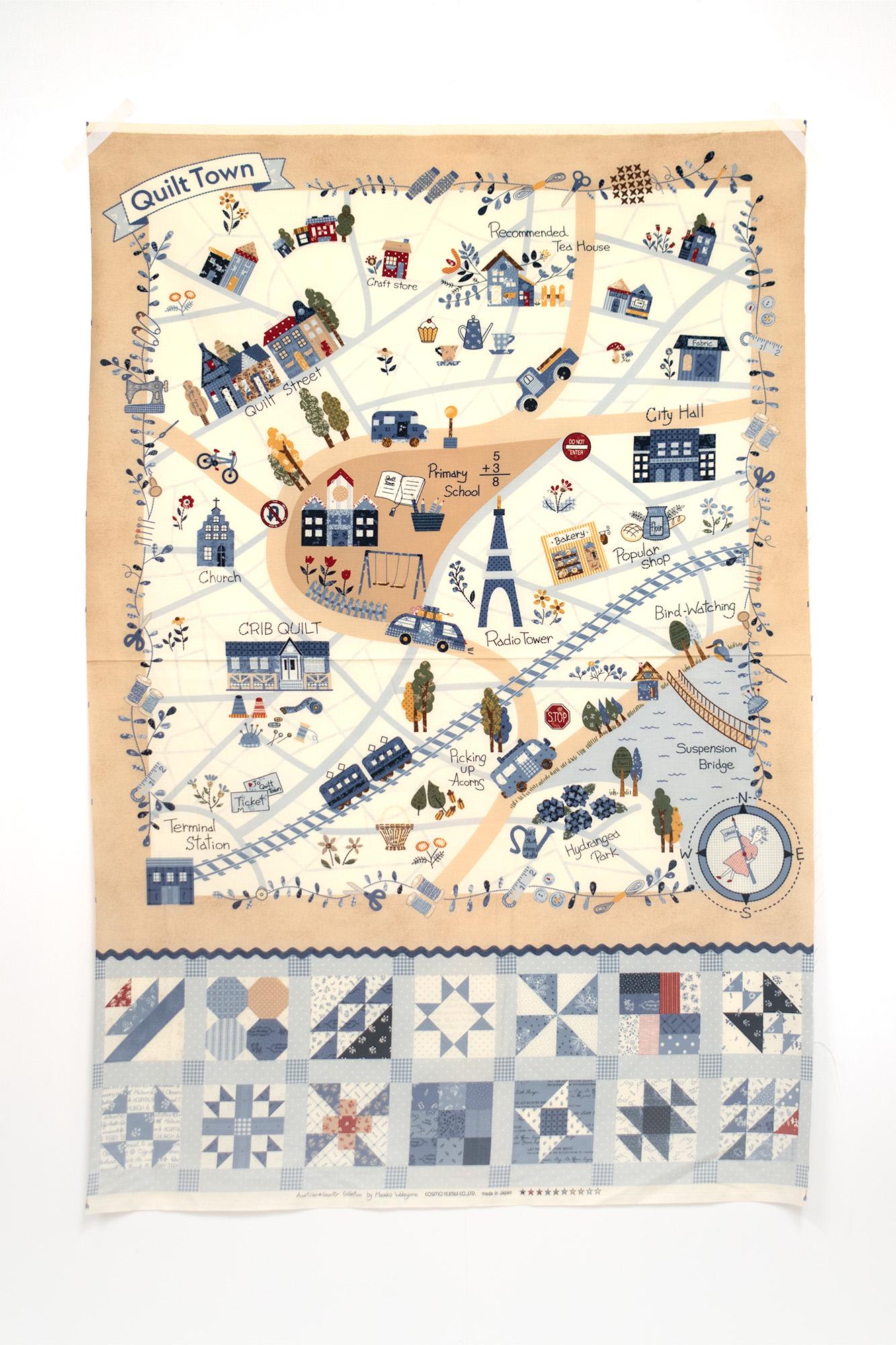 Japanese Fabric American Country Quilt Town - panel