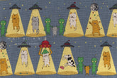 Japanese Fabric Alien Abduction Disco Cats - B - 50cm