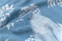 Japanese Fabric Jacquard Pile Terrycloth - blue - 50cm