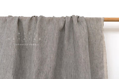 DEADSTOCK Japanese Fabric 100% Linen Yarn-dyed Black Stripe - 50cm