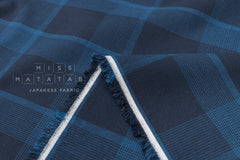 DEADSTOCK Japanese Fabric Yarn Dyed Check - blue - 50cm
