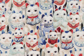 Japanese Fabric Maneki Neko Lucky Cat - 50cm