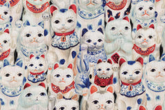 Japanese Fabric Maneki Neko Lucky Cat - 50cm