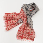 Shokunin Collection Hand-printed Chusen Japanese TEWSEN Tenugui Short Scarf - Sankei Mountain Scenery