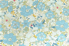 Japanese Fabric All the Flowers - blue - 50cm