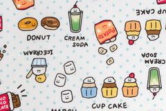 Japanese Fabric Kawaii Snack Time - A - 50cm