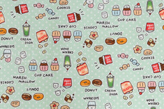 Japanese Fabric Kawaii Snack Time - E - 50cm