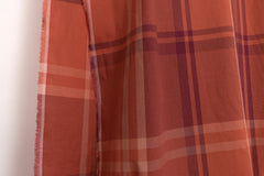 DEADSTOCK Japanese Fabric Yarn Dyed Plaid - orange, red - 50cm