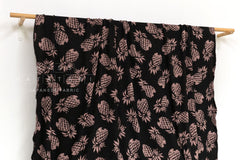 Japanese Fabric Jacquard Pile Terrycloth - black, pink - 50cm