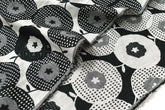 Japanese Fabric Yarn Dyed Woven Jacquard Maru Hana - black - 50cm