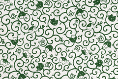 Japanese Fabric Karakusa Cats - green - 50cm
