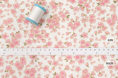 Japanese Fabric Pretty Little Sakura Blossom - pink, gold, cream - 50cm