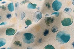 Japanese Fabric Watercolor Linen Blend - teal, green - 50cm
