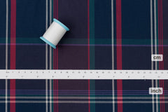 DEADSTOCK Japanese Fabric Yarn Dyed Plaid - navy - 50cm