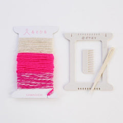 Japanese Pokeori Mini Loom Weaving Kit - bright pink