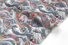 Japanese Fabric Wild Sea Cat Journey - 3 - 50cm
