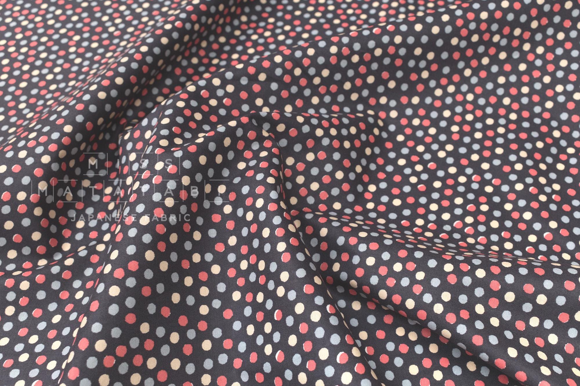 Japanese Fabric Petit Joli Dots - charcoal - 50cm