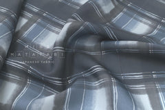 DEADSTOCK Japanese Fabric Rayon Plaid - sky - 50cm