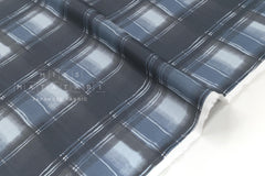 DEADSTOCK Japanese Fabric Rayon Plaid - sky - 50cm