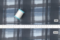 DEADSTOCK Japanese Fabric Rayon Plaid - sky - 50cm