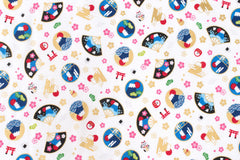 Japanese Fabric Kawaii Mt Fuji - A - 50cm