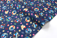Japanese Fabric Kawaii Mt Fuji - D - 50cm