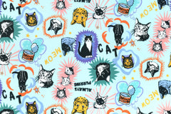 Japanese Fabric Meow Cat - blue - 50cm