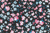 DEADSTOCK Japanese Fabric Flightly Floral - black, pink, blue - 50cm