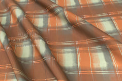 DEADSTOCK Japanese Fabric Rayon Plaid - earth - 50cm