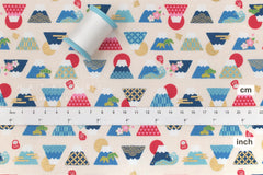 Japanese Fabric Cute Mt Fuji - A - 50cm