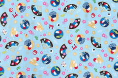 Japanese Fabric Kawaii Mt Fuji - C - 50cm