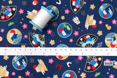 Japanese Fabric Kawaii Mt Fuji - D - 50cm