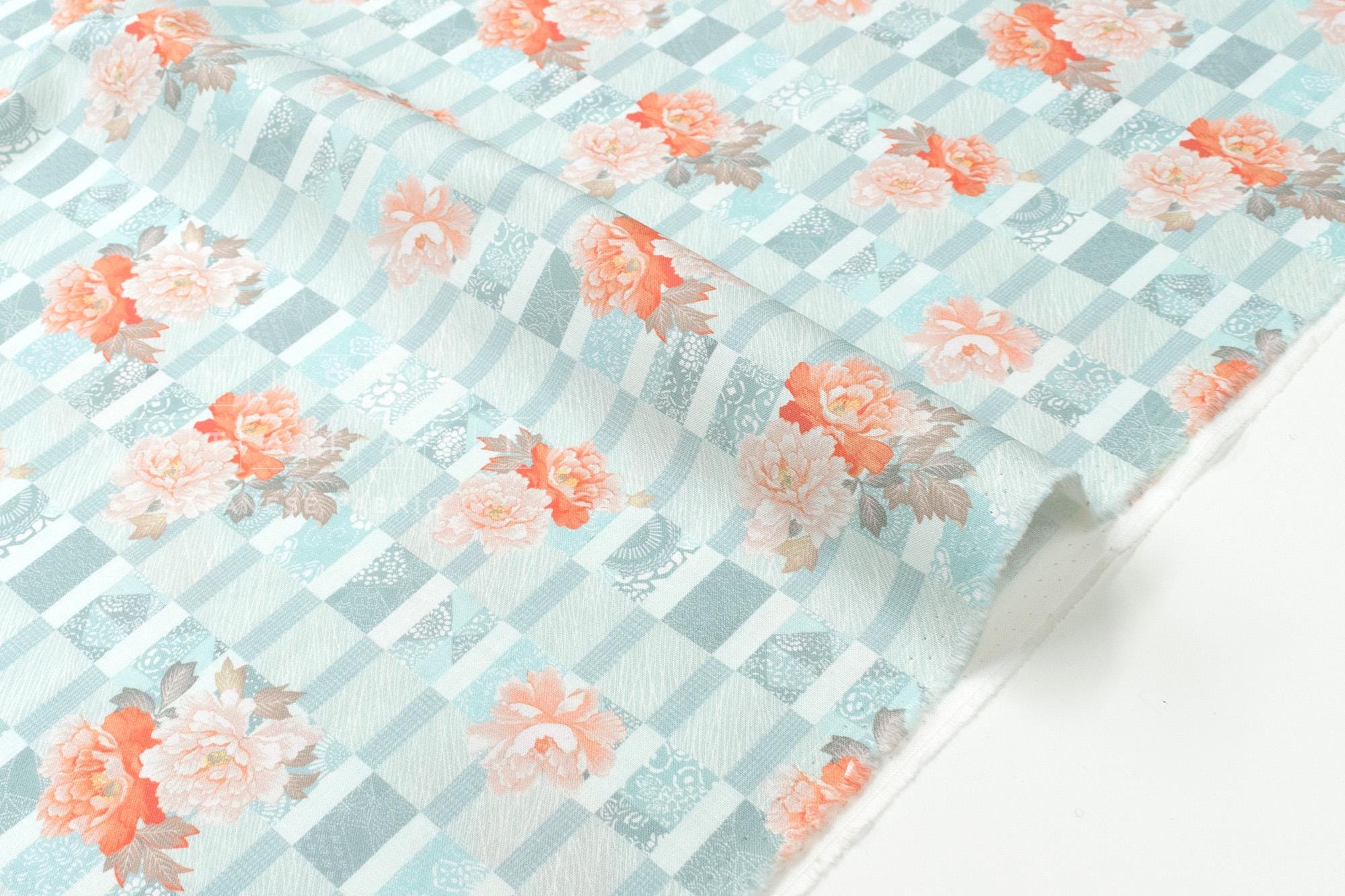 Japanese Fabric Peony Patch - 50cm