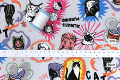 Japanese Fabric Meow Cat - grey - 50cm