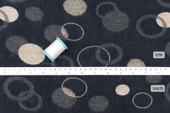 Japanese Fabric - Yarn Dyed Jacquard Maru - navy blue - 50cm