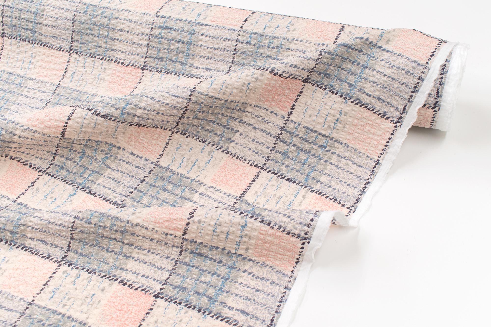 Japanese Fabric Cotton Ripple Plaid - B - 50cm