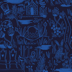 Cotton + Steel ワンダーランド キャンバス - 魔法の森 - ネイビー