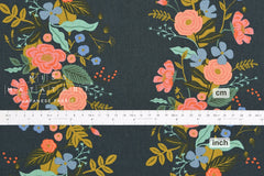 Cotton + Steel English Garden canvas - garden vines navy - 50cm