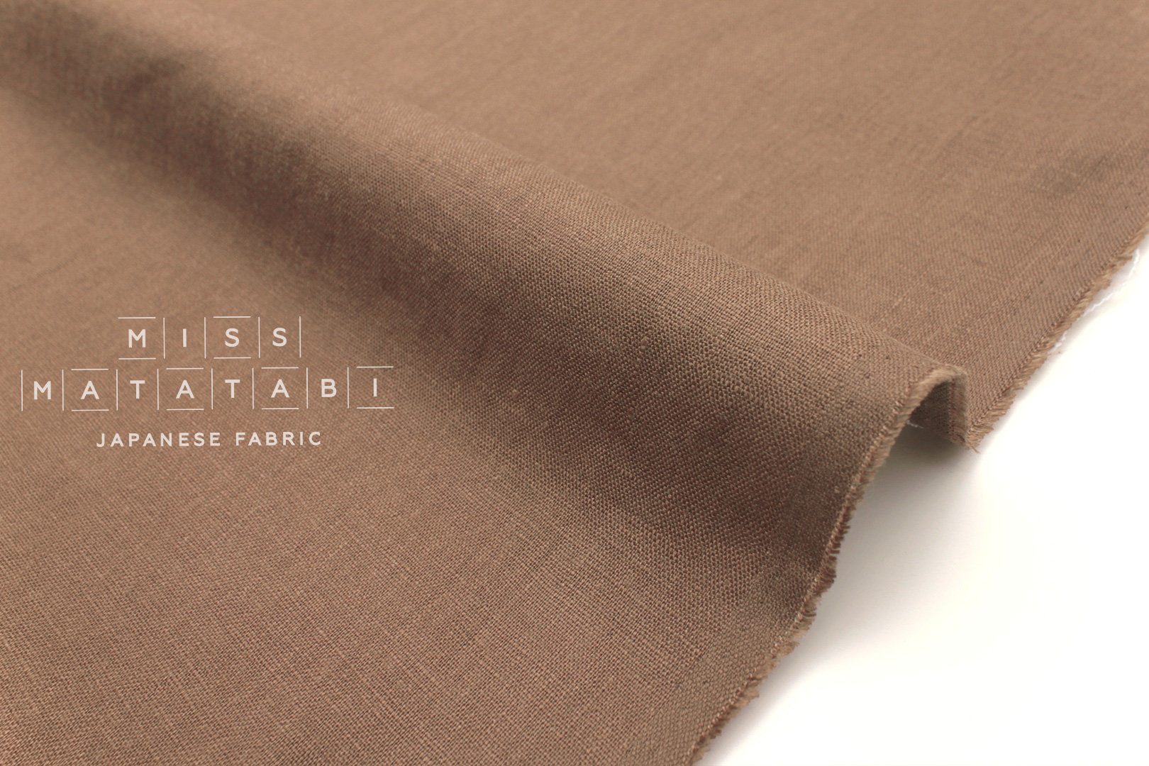 Japanese Fabric 100% brushed linen - cocoa - 50cm
