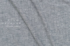 Japanese fabric 100% linen brushed yard dyed chambray - blue - 50cm